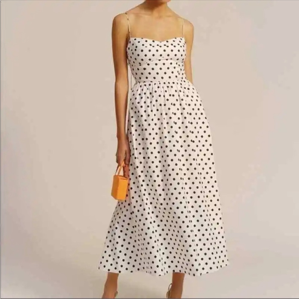 REFORMATION - VINNY FIT & FLARE MIDI DRESS